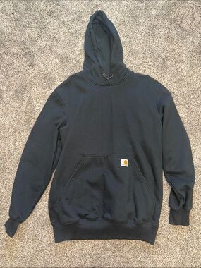 Carhartt Men’s Rain Defender Black Pullover Hoodie with Front Pocket